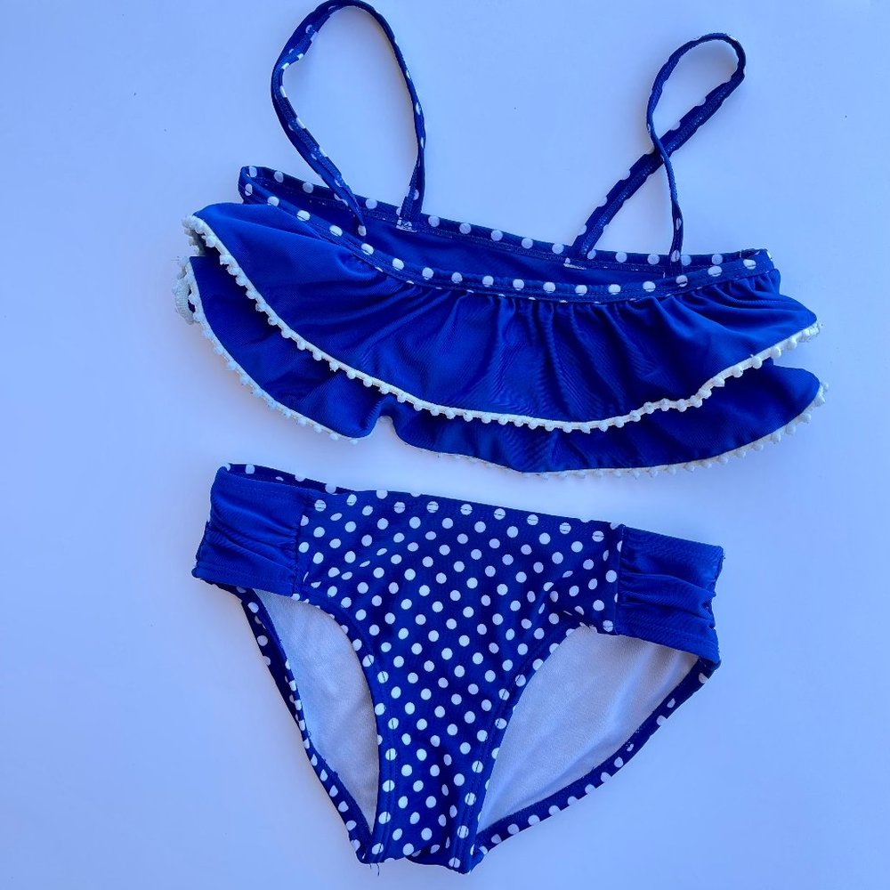 Cat & jack Small (6/6x) royal polka dot swimwear, bikini, swimsuit